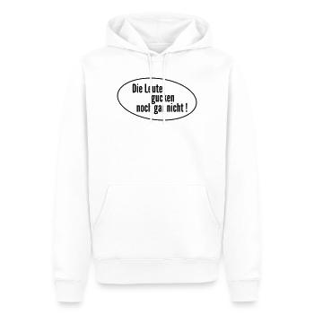 Die Leute gucken - Männer Premium Bio Hoodie - Weiß - Vorne - Nico (187cm)
