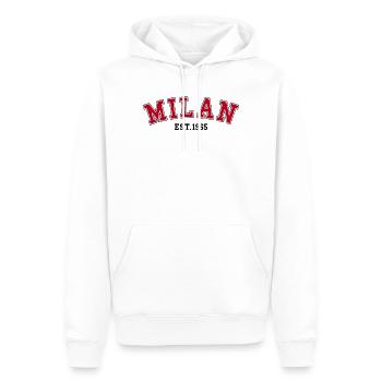 Milan_Est_1965 - Sweat à capuche Premium bio Homme - blanc - Devant - Nico (187cm)