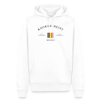 Knokke-Heist Belgique – Souvenir et cadeau de Noël - Sweat à capuche Premium bio Homme - blanc - Devant - Nico (187cm)