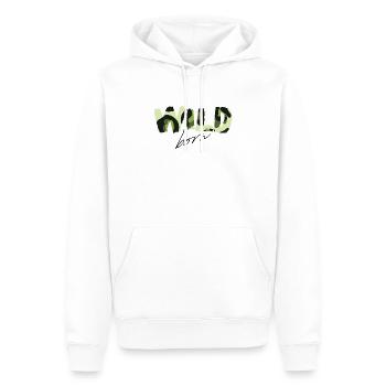 Camouflage Wild Born Texte Logo - Sweat à capuche Premium bio Homme - blanc - Devant - Nico (187cm)