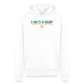 Ukraine Flagge Dreizack Emblem Kunst - Männer Premium Bio Hoodie - Weiß - Vorne - Nico (187cm)