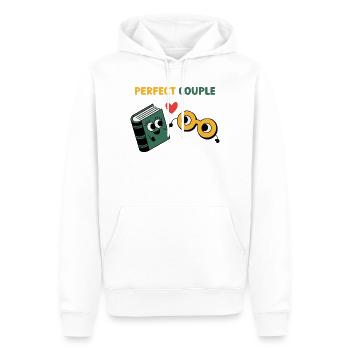 Perfect Couple: Cloud and Umbrella Fun - Männer Premium Bio Hoodie - Weiß - Vorne - Nico (187cm)