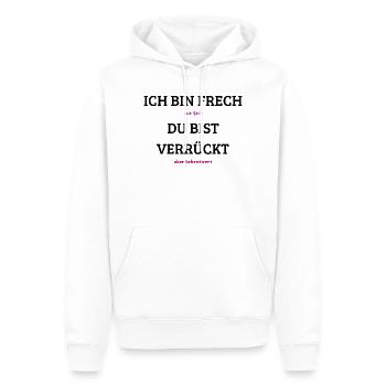 Mit Stil, aber liebenswert - Männer Premium Bio Hoodie - Weiß - Vorne - Nico (187cm)