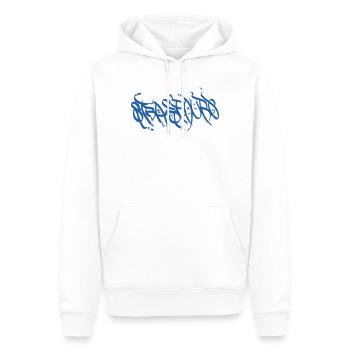Le Souvenir Bleu de Strasbourg (Rues de Strasbourg) - Sweat à capuche Premium bio Homme - blanc - Devant - Nico (187cm)