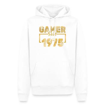 Daddeln 1975 - Sweat à capuche Premium bio Homme - blanc - Devant - Nico (187cm)
