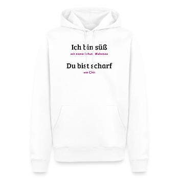 Chili Wahnsinn Motiv - Männer Premium Bio Hoodie - Weiß - Vorne - Nico (187cm)