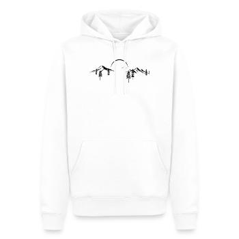 Mountain Peak Adventure Minimaliste Silhouette Art - Sweat à capuche Premium bio Homme - blanc - Devant - Nico (187cm)