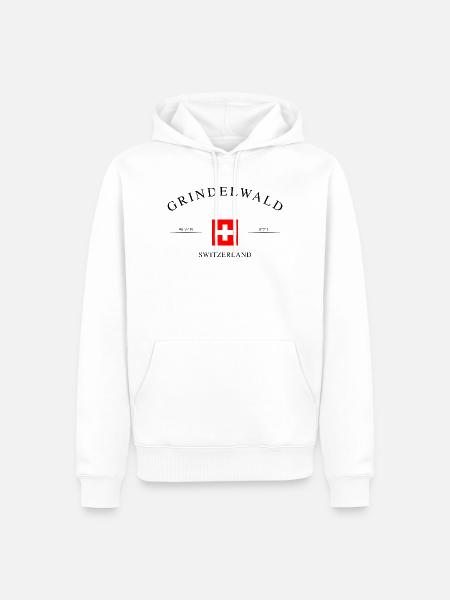 Grindelwald Schweiz – Urlaub Souvenir & Geschenk - Männer Premium Bio Hoodie - Weiß
