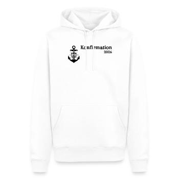 Confirmation 2026 Foi Chrétien Anchor Rudder - Sweat à capuche Premium bio Homme - blanc - Devant - Nico (187cm)