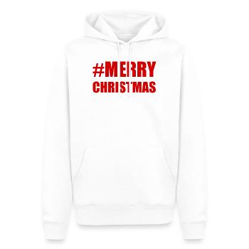 WEIHNACHTEN. FROHE WEIHNACHTEN. FROHE WEIHNACHTEN. WEIHNACHTSMANN - Männer Premium Bio Hoodie - Weiß - Vorne - Nico (187cm)