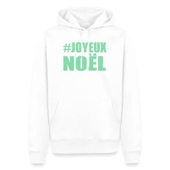 WEIHNACHTEN. FROHE WEIHNACHTEN. FROHE WEIHNACHTEN. WEIHNACHTSMANN - Männer Premium Bio Hoodie - Weiß - Vorne - Nico (187cm)