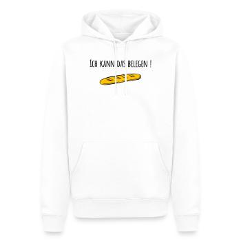 Baguette - Männer Premium Bio Hoodie - Weiß - Vorne - Nico (187cm)