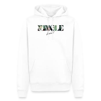 Jungle Beats Tropical Lettrage - Sweat à capuche Premium bio Homme - blanc - Devant - Nico (187cm)