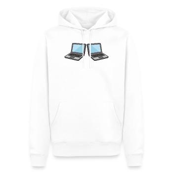Double Laptops Collaboration - Men’s Premium Organic Hoodie - white - Front - Nico (187cm)