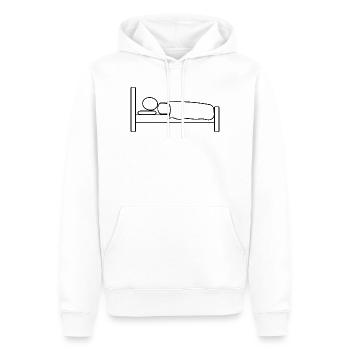 Bonhomme bâton au lit - Sweat à capuche Premium bio Homme - blanc - Devant - Nico (187cm)