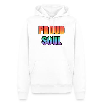 Proud Soul Gradient Typography - Men’s Premium Organic Hoodie - white - Front - Nico (187cm)
