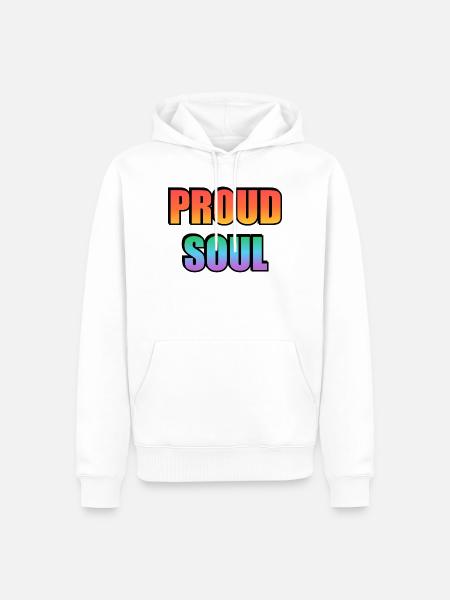 Proud Soul Gradient Typography - Men’s Premium Organic Hoodie - white