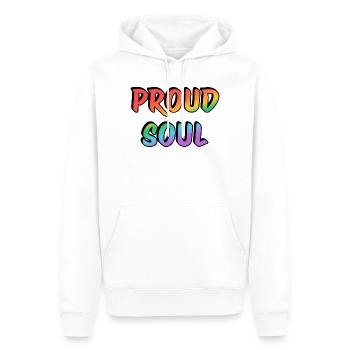Stolze Seele Regenbogen Handschrift Typografie - Männer Premium Bio Hoodie - Weiß - Vorne - Nico (187cm)