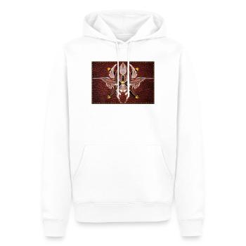 Mandala Firewing sur aspect cuir - Sweat à capuche Premium bio Homme - blanc - Devant - Nico (187cm)