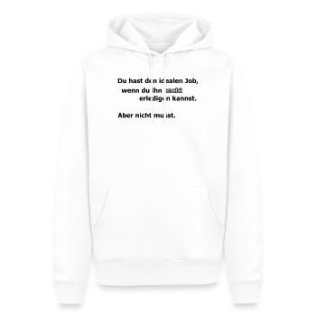 Emploi idéal - Sweat à capuche Premium bio Homme - blanc - Devant - Nico (187cm)