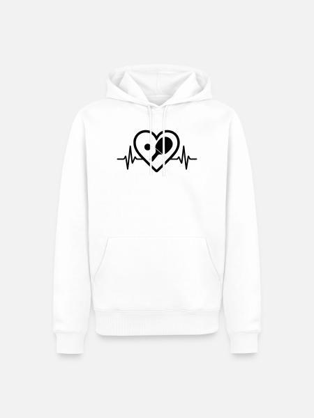 Table tennis heart - Men’s Premium Organic Hoodie - white