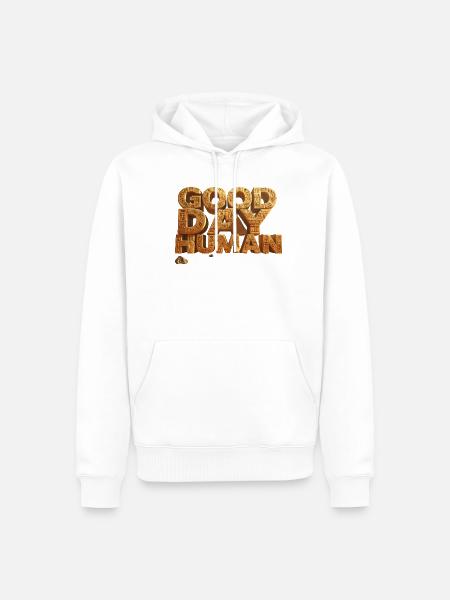 Good day, Human – Alien Humor in Hieroglyphen - Männer Premium Bio Hoodie - Weiß