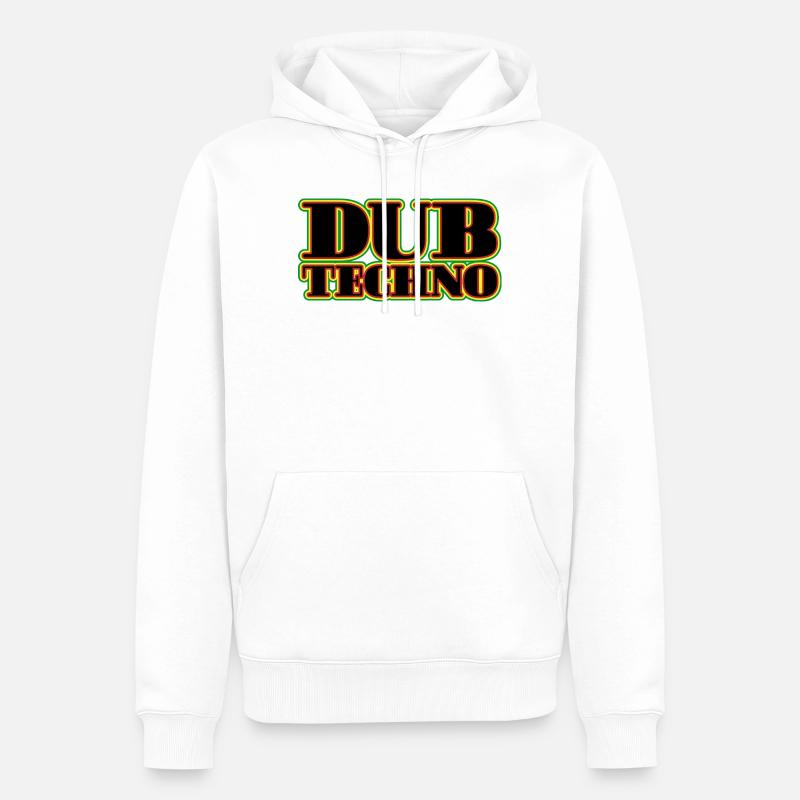 Dub Techno Neon Rétro - Sweat à capuche Premium bio Homme - blanc
