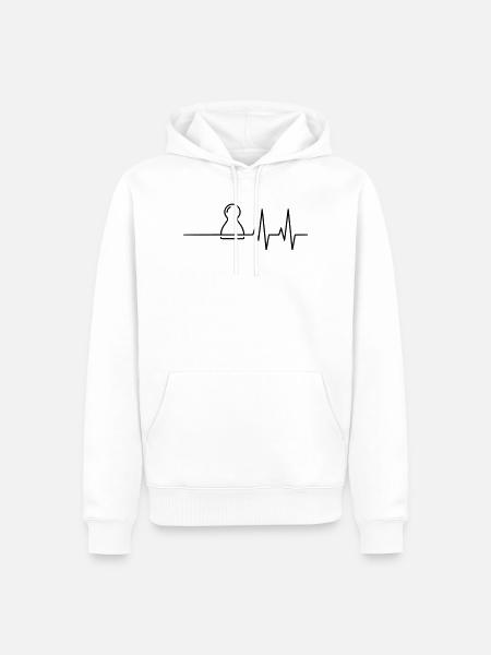 Board Gamer Heartbeat: ECG Line - Men’s Premium Organic Hoodie - white