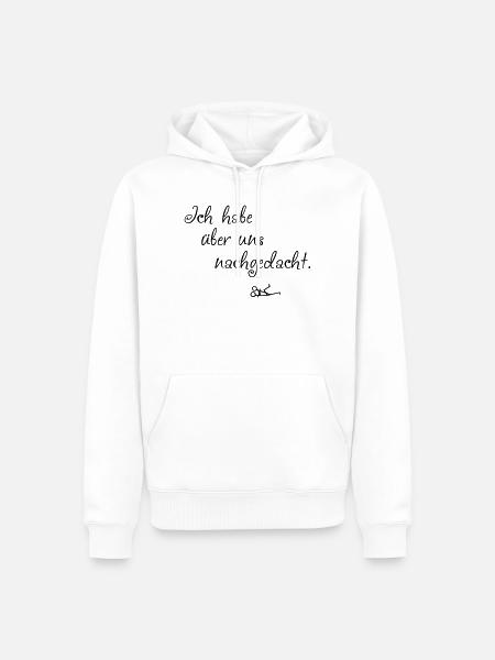 Ueber uns nachgedacht - Männer Premium Bio Hoodie - Weiß