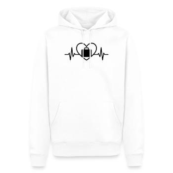 Valise de voyage Globe Coeur - Sweat à capuche Premium bio Homme - blanc - Devant - Nico (187cm)