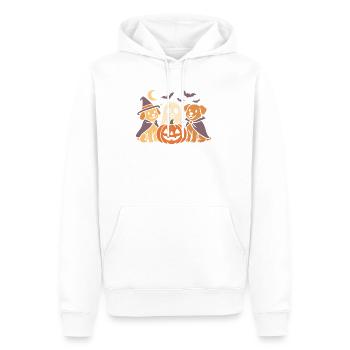 Chiens Halloween Citrouille - Sweat à capuche Premium bio Homme - blanc - Devant - Nico (187cm)