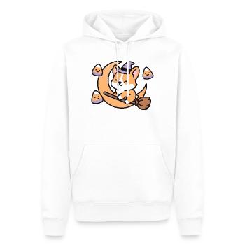 Zauberfuchs auf dem Mond - Männer Premium Bio Hoodie - Weiß - Vorne - Nico (187cm)