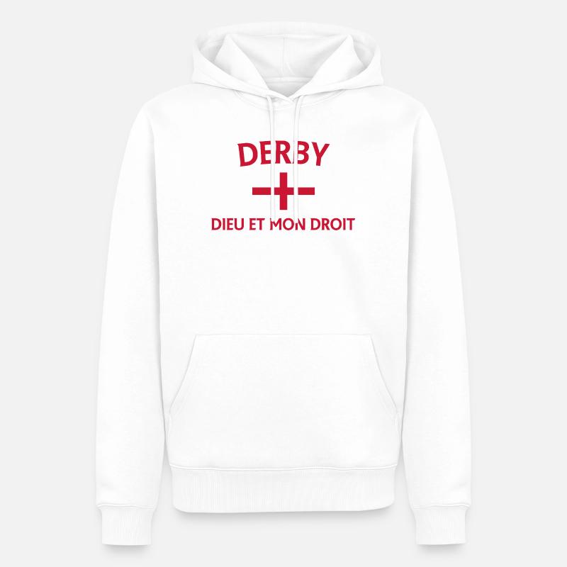 Conception du drapeau de l’Angleterre Derby - Sweat à capuche Premium bio Homme - blanc