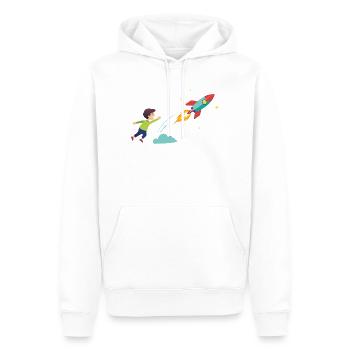 Kid Rocket Launch Abenteuer - Männer Premium Bio Hoodie - Weiß - Vorne - Nico (187cm)