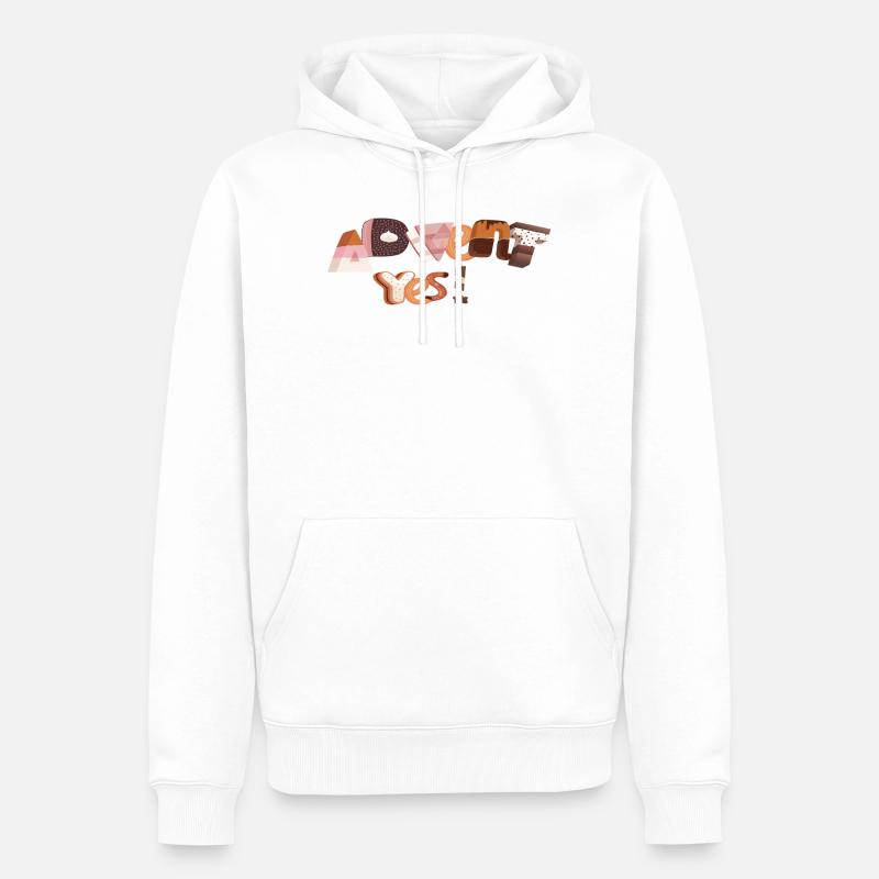 Lettres de l’Avent en sucre - Sweat à capuche Premium bio Homme - blanc