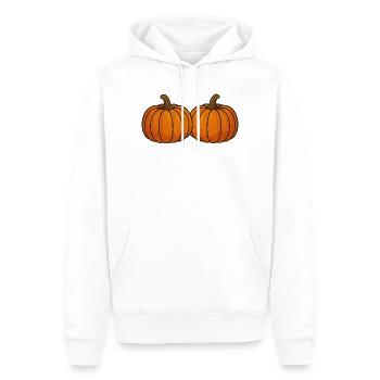 Zwei Kürbisse im Herbstlicht - Männer Premium Bio Hoodie - Weiß - Vorne - Nico (187cm)