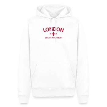 Drapeau et devise de Londres - Sweat à capuche Premium bio Homme - blanc - Devant - Nico (187cm)