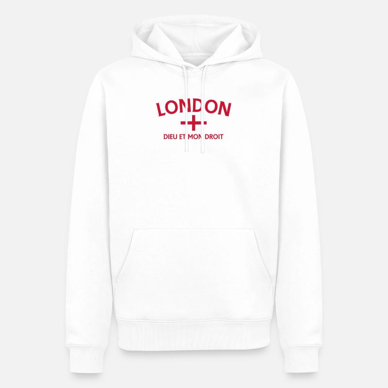 Drapeau et devise de Londres - Sweat à capuche Premium bio Homme - blanc