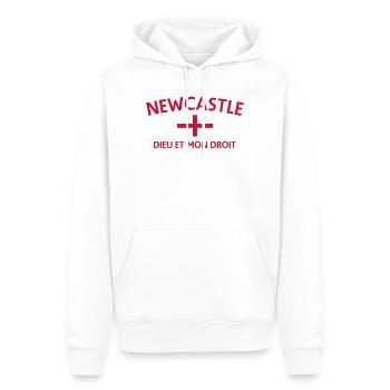 Newcastle Crest Fusion - Männer Premium Bio Hoodie - Weiß - Vorne - Nico (187cm)