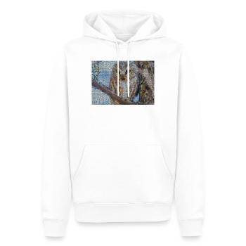 Nächtliche Eulen-Mosaik - Männer Premium Bio Hoodie - Weiß - Vorne - Nico (187cm)