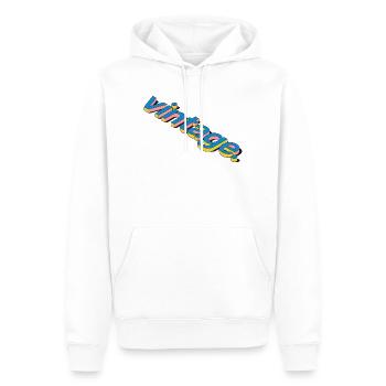 Vintage Retro 3D Typography Design - Männer Premium Bio Hoodie - Weiß - Vorne - Nico (187cm)