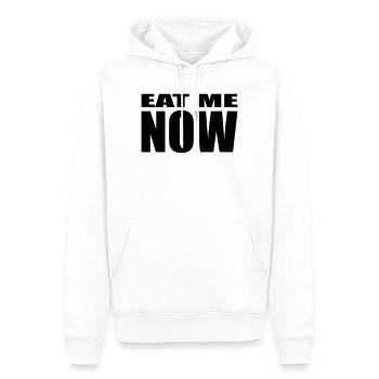 EAT ME NOW - Männer Premium Bio Hoodie - Weiß - Vorne - Nico (187cm)