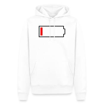 Icône de batterie vide | Drôle de déclaration pour fatigué - Sweat à capuche Premium bio Homme - blanc - Devant - Nico (187cm)