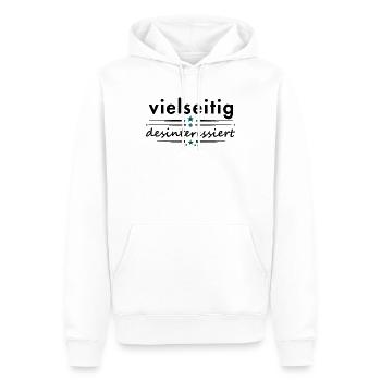 Vielseitig desinteressiert Spruch lustig Wortspiel - Männer Premium Bio Hoodie - Weiß - Vorne - Nico (187cm)