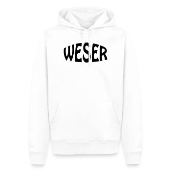WESER - Männer Premium Bio Hoodie - Weiß - Vorne - Nico (187cm)