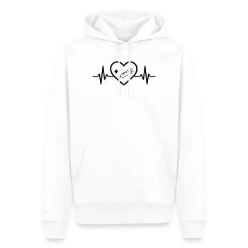 Krankenschwester Krankenpfleger Herz Medizin - Männer Premium Bio Hoodie - Weiß - Vorne - Nico (187cm)