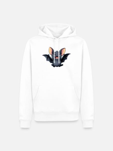Fledermaus, nachtaktives Tier an Halloween - Männer Premium Bio Hoodie - Weiß