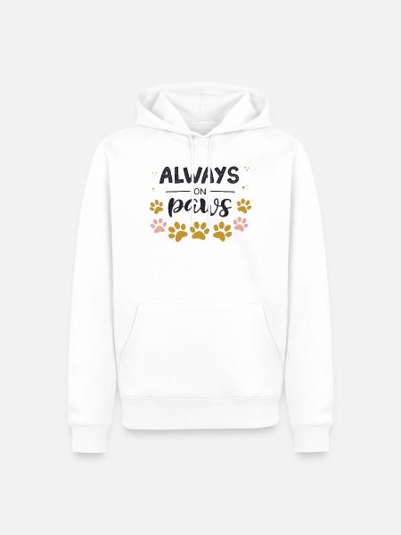 Immer auf den Beinen - Männer Premium Bio Hoodie - Weiß
