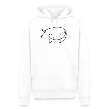 Schwein Skizze – niedliches Motiv für Tierfreunde - Männer Premium Bio Hoodie - Weiß - Vorne - Nico (187cm)