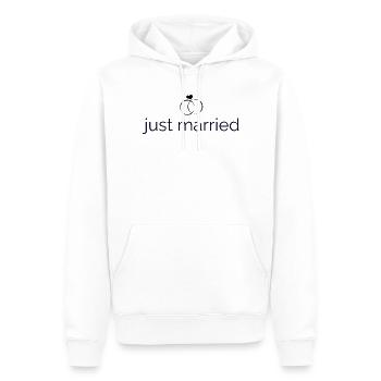 Juste marié - Alliances - Sweat à capuche Premium bio Homme - blanc - Devant - Nico (187cm)